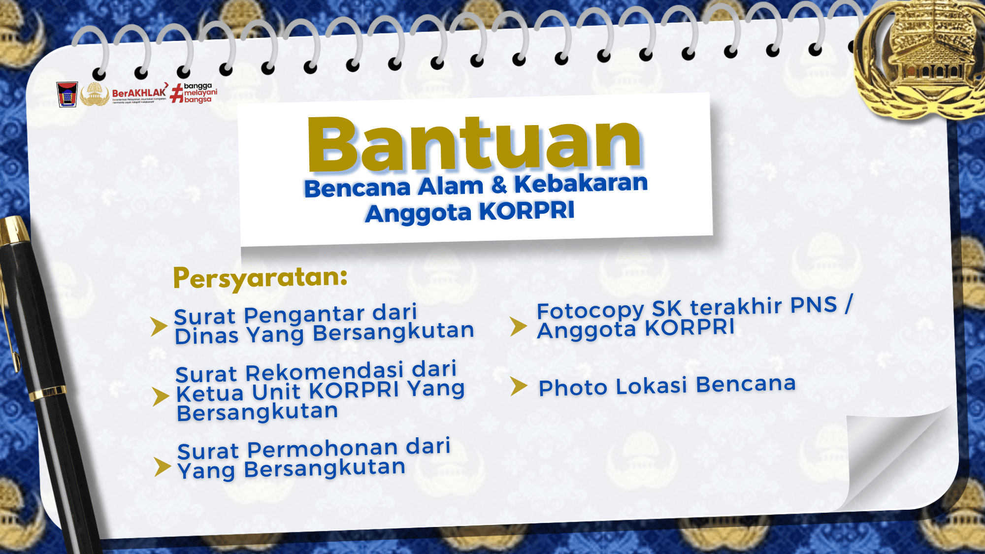 Bantuan Bencana Alam Anggota KORPRI Kota Padang